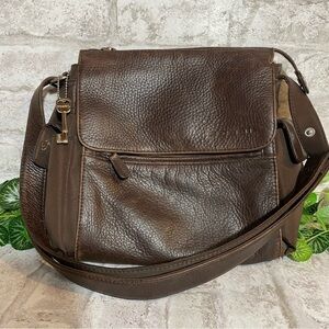 Fossil Leather Handbag with Key‎ Brown